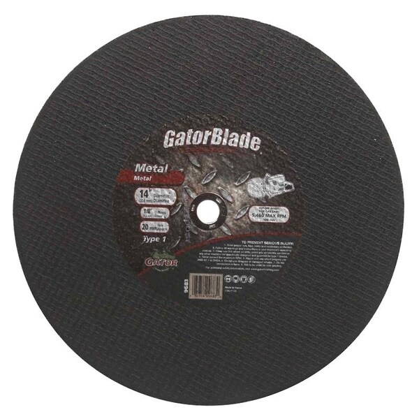 Gatorblade CutOff Blade, 14 in Dia, 18 in Thick, 20 mm Arbor, Aluminum